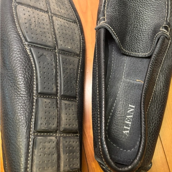 Alfani Black Pebble-Grain Leather Slip-On Loafers